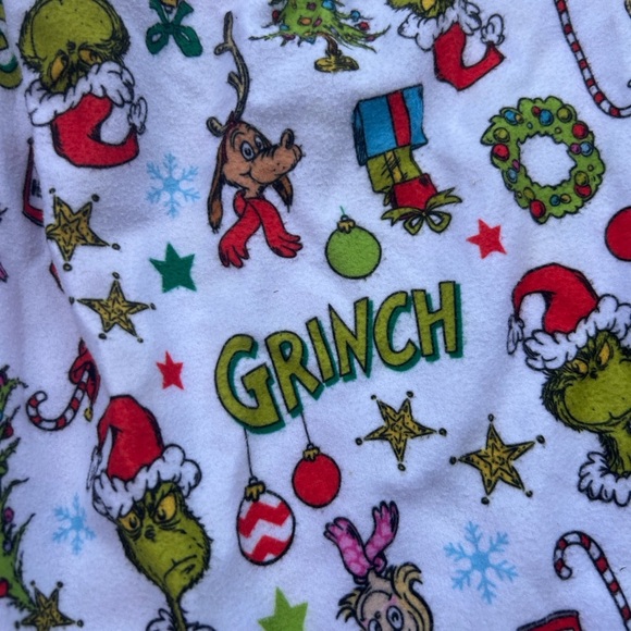 Grinch Kids Pajamas - White with Red and Green - Picture 3 of 4